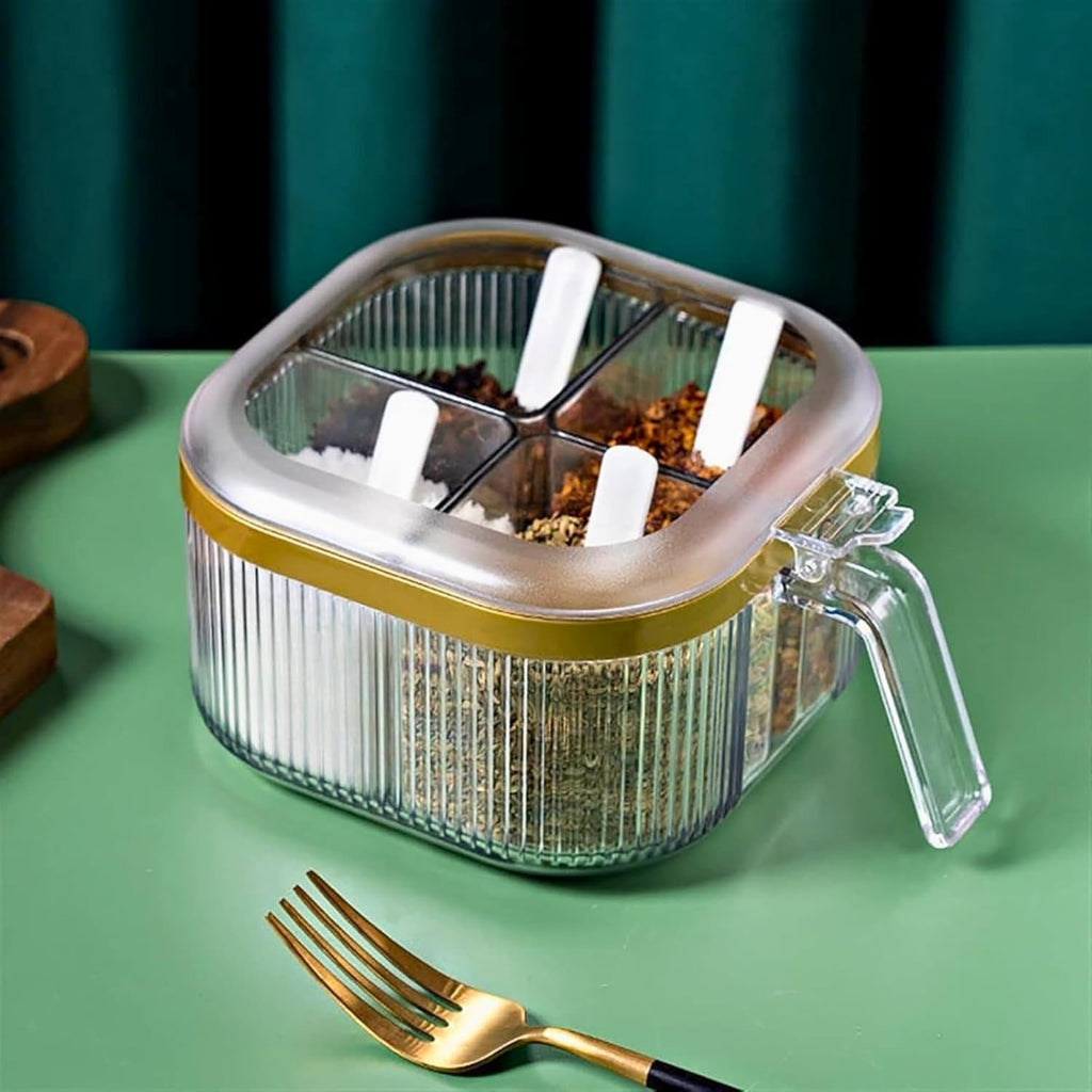 4-compartment acrylic spice organizer