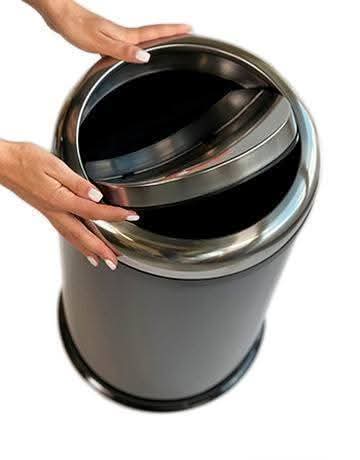 trashcan Stainless Steel Flap 11L black