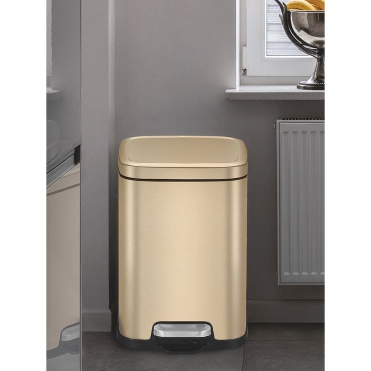 Stainless square pedal basket, Champagne , 6 litres