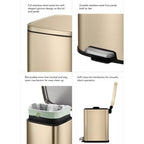 Stainless square pedal basket, Champagne , 6 litres