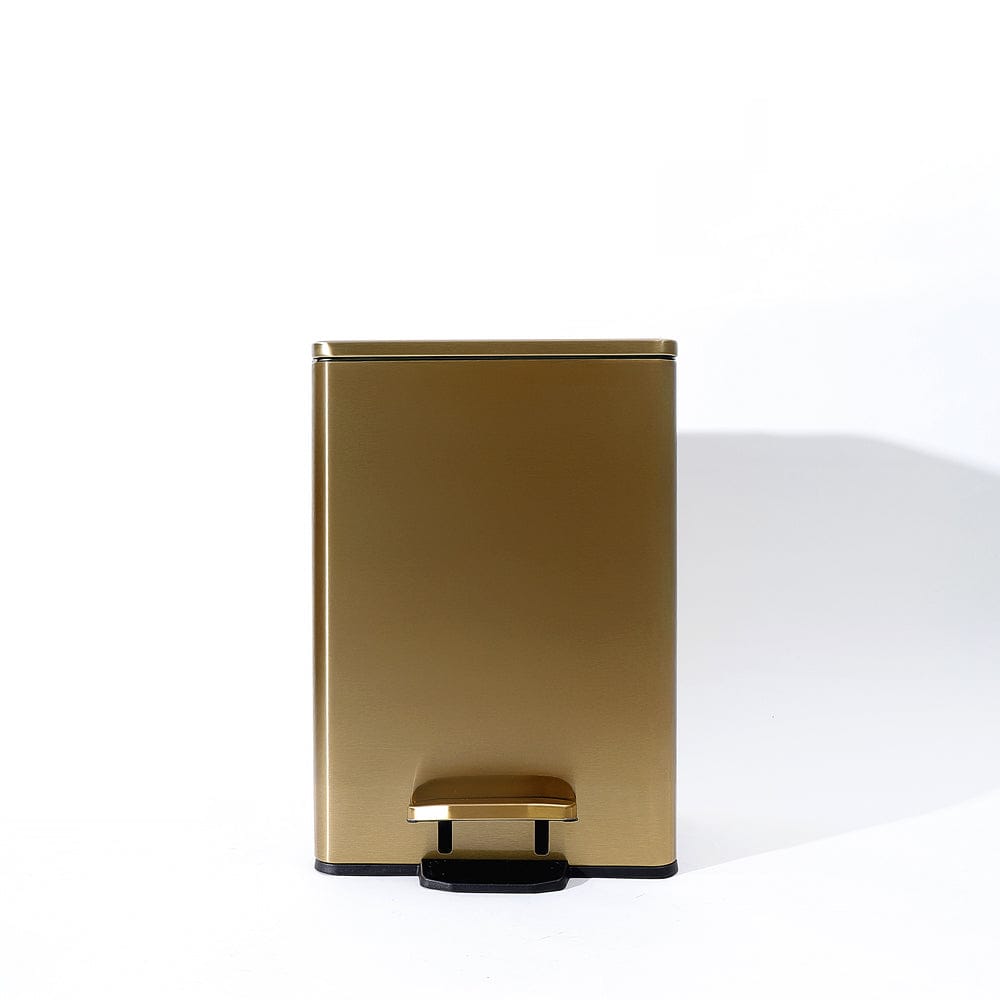 Stainless square pedal basket, Gold , 12 litres