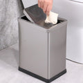 Stainless steel trash can with a lid, 10-liter capacity
