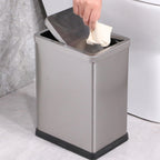 Stainless steel trash can with a lid, 10-liter capacity