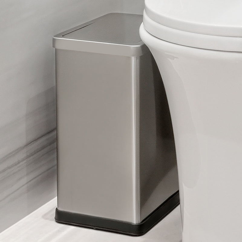Stainless steel trash can with a lid, 10-liter capacity