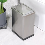 Stainless steel trash can with a lid, 10-liter capacity