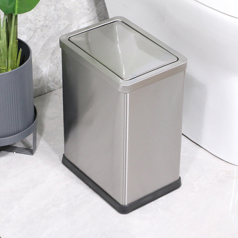 Stainless steel trash can with a lid, 10-liter capacity