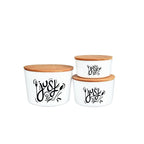 Legumes container set, 3 pieces, wood cover