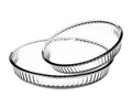 Borcam Round Oven Dishes Set - 2 Pieces