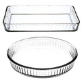 Borcam Rectangular Oven Dish & Round Oven Dish Set