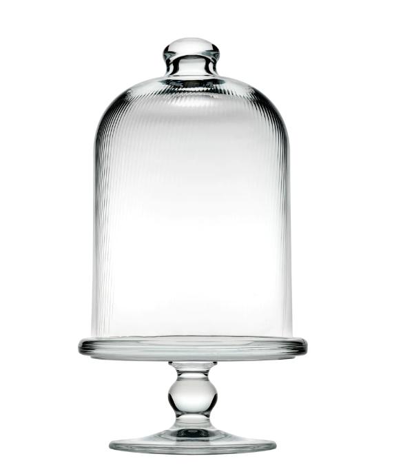 Pasabahce Midi Patisserie Footed Platter with Dome - Optic, 23x11cm