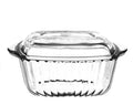 Borcam Square Casserole with Cover - 23.2x19cm
