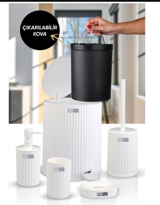 Coliseum 5-Piece Bathroom Set / White
