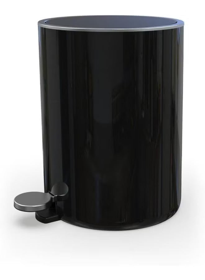 Acrylic Basket Trash Can With Lid Soft Close Black