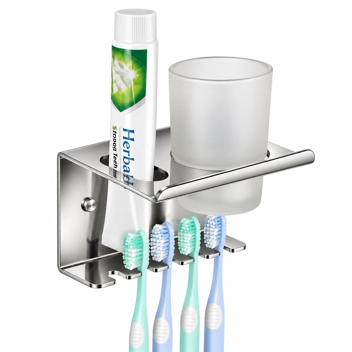 Toothbrush & Toothpaste Holder with Tumbler Stainless 304