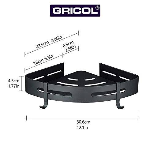 Stainless corner, 1 shelves (Black)