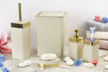 Bathroom set 5 pieces Creamy with a gold frame