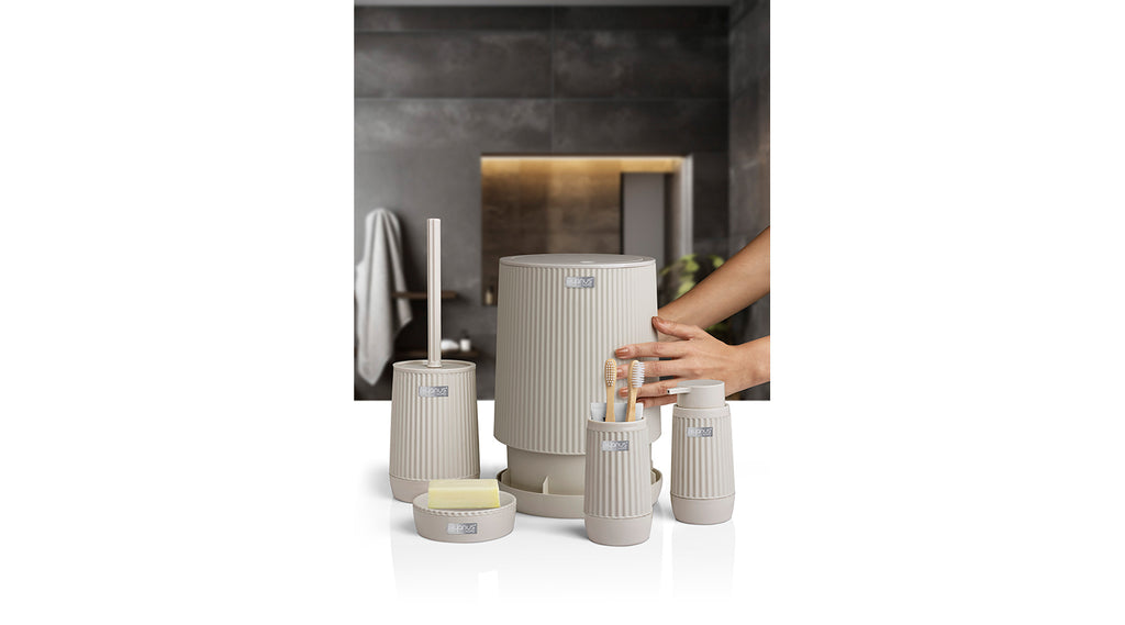 Nida 5-Piece Bathroom Set / Beige