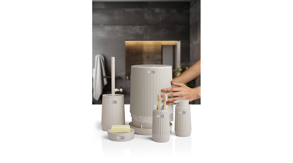 Nida 5-Piece Bathroom Set / Beige