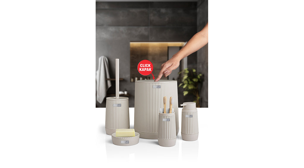 Nida 5-Piece Bathroom Set / Beige