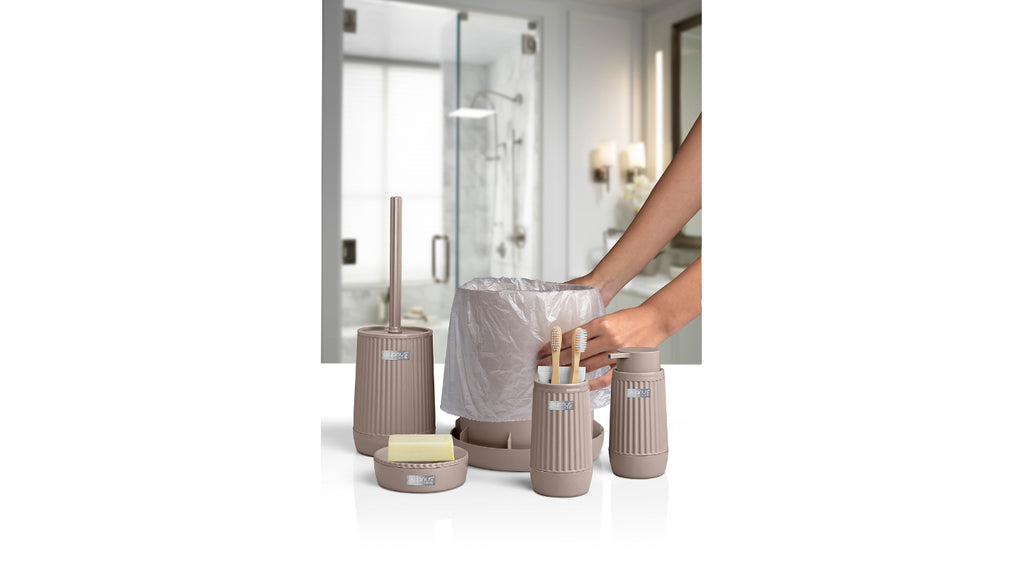 Nida 5-Piece Bathroom Set / Brown