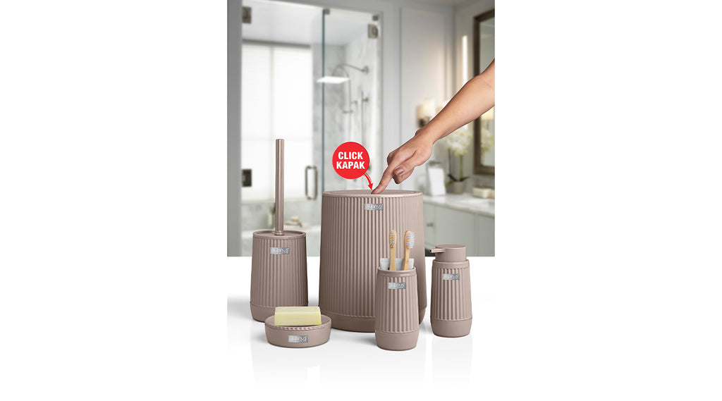 Nida 5-Piece Bathroom Set / Brown