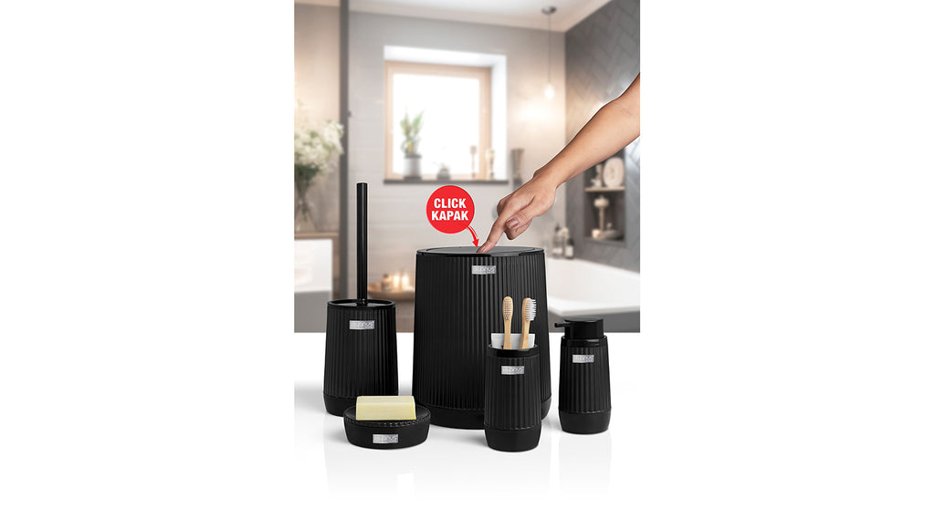 Nida 5-Piece Bathroom Set / black