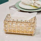 Tissue Case Storage Box Shinning Gold Crystal Paper Container