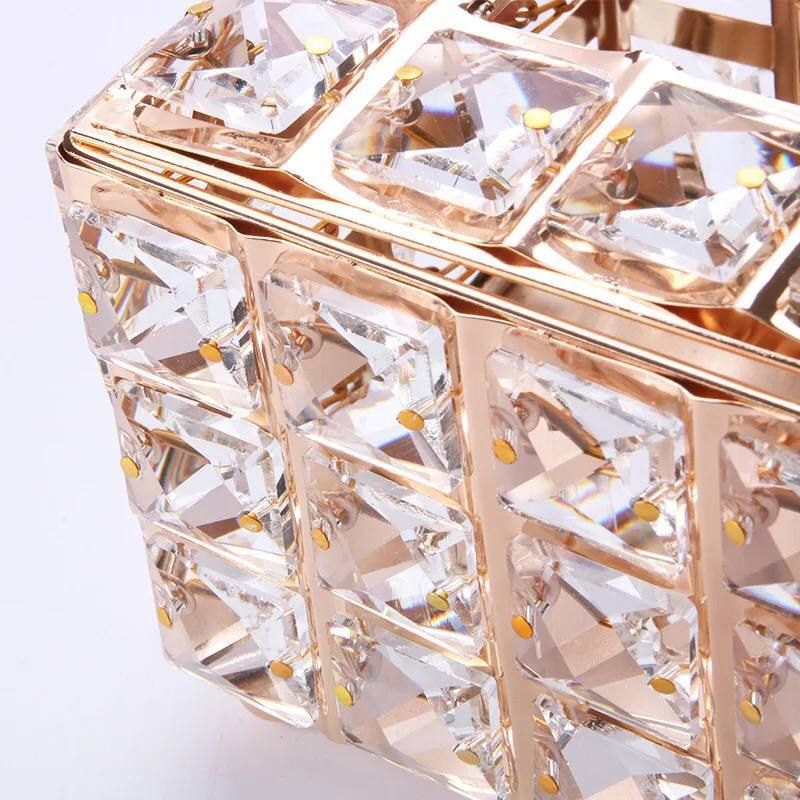 Tissue Case Storage Box Shinning Gold Crystal Paper Container