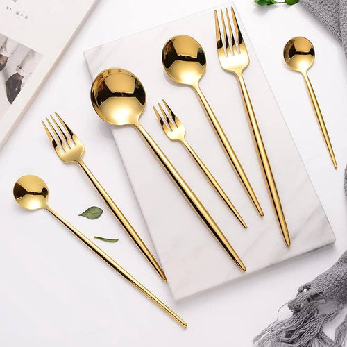 24 piece gold dinner set