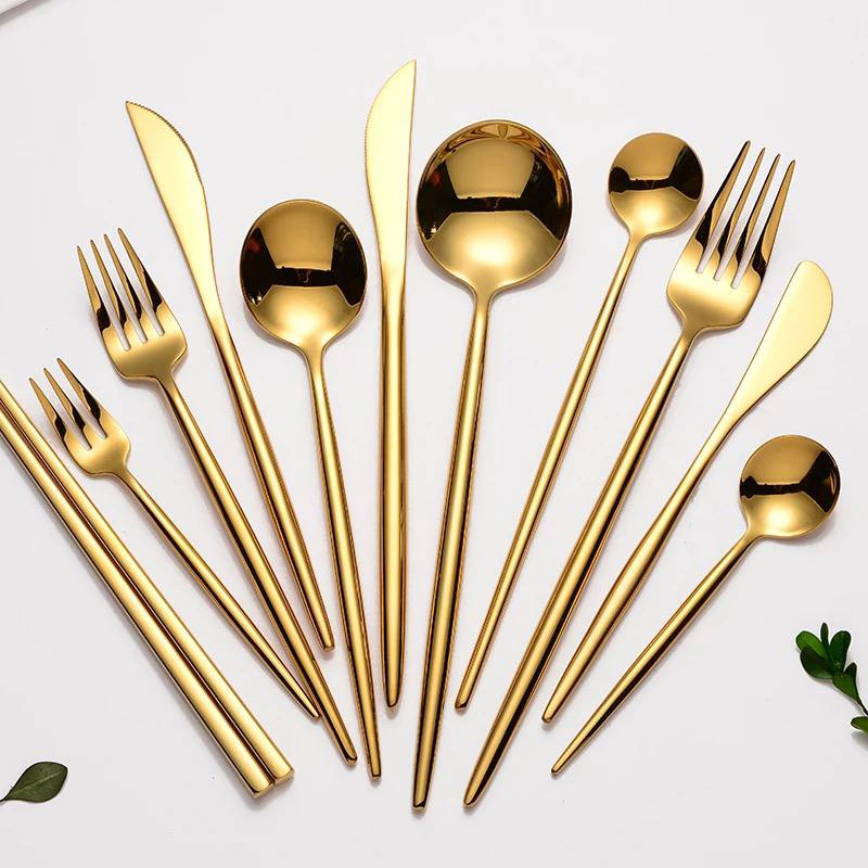24 piece gold dinner set