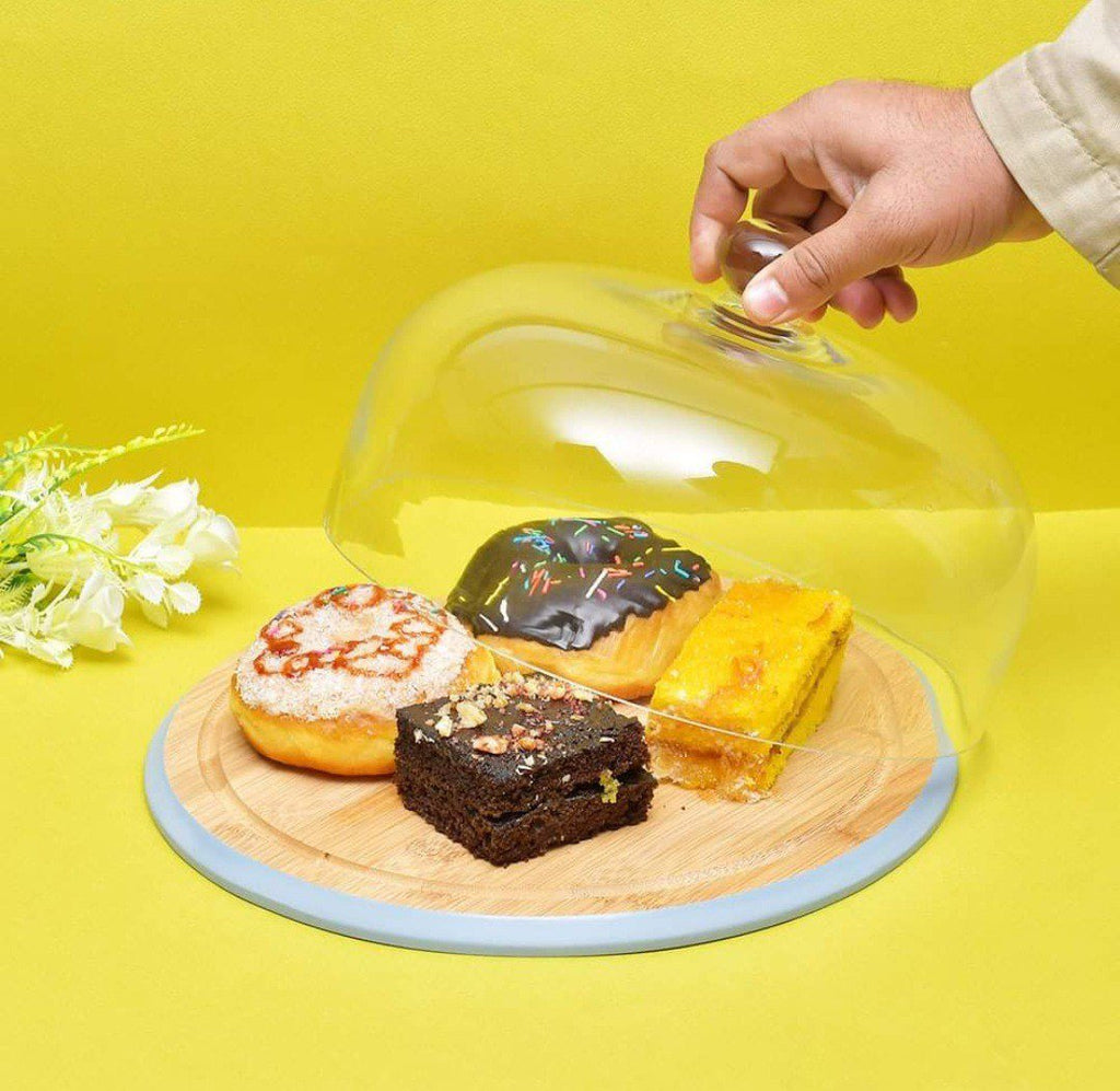 Wood grain base, glass cover