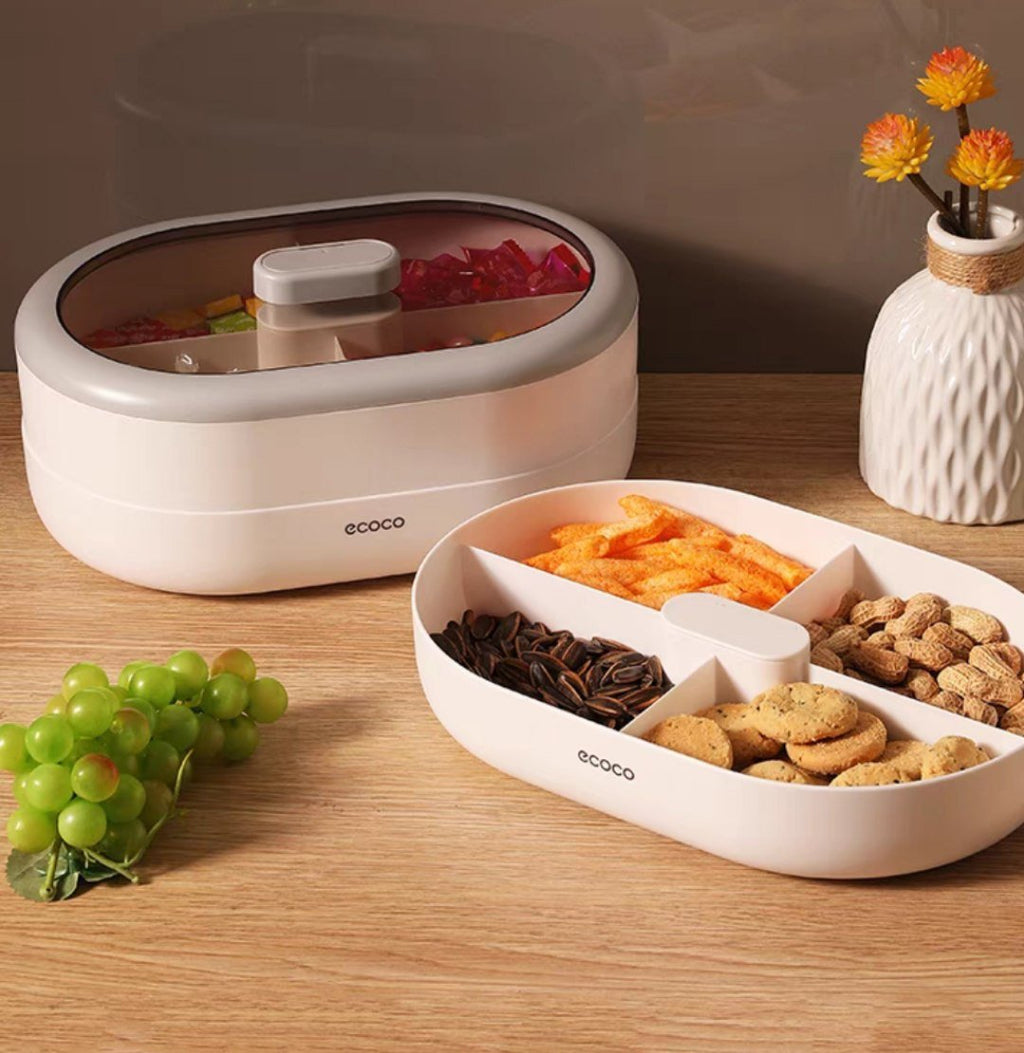 Ecoco snack plate divided into 2 layers