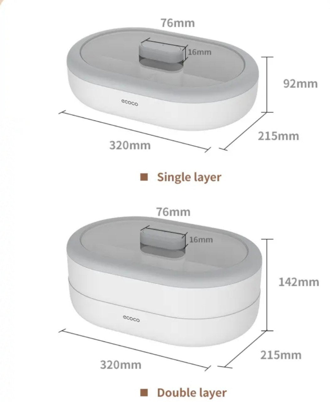 Ecoco snack plate divided into 2 layers