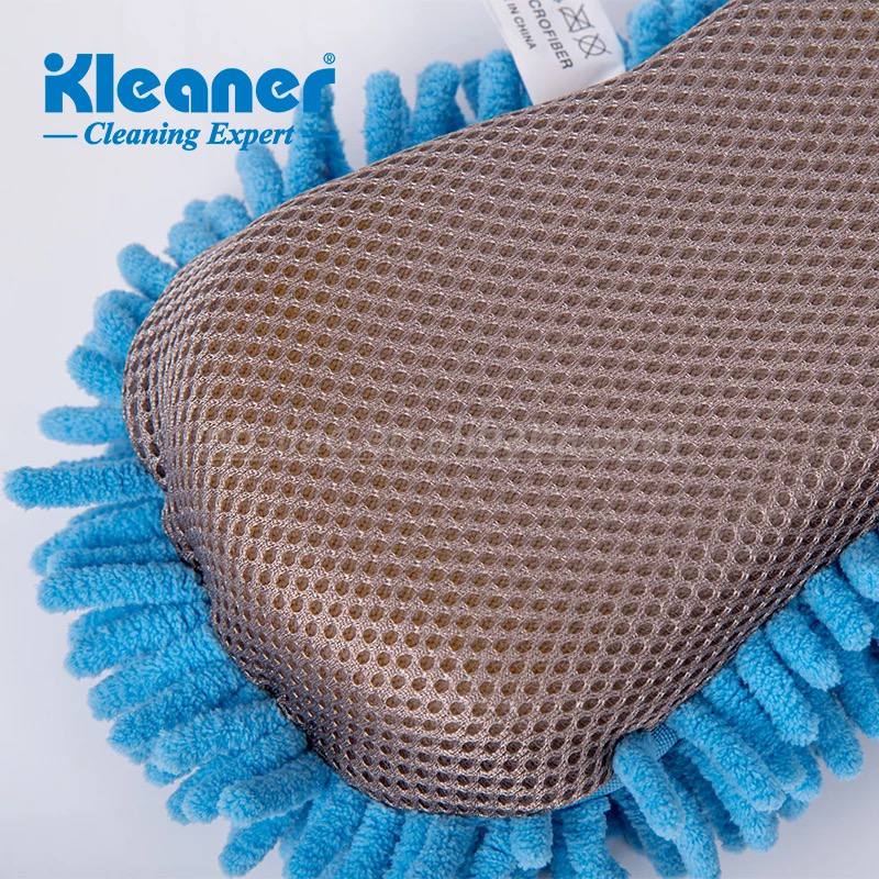 Cleaner polishing sponge, 20 cm, blue microfiber - GSW006