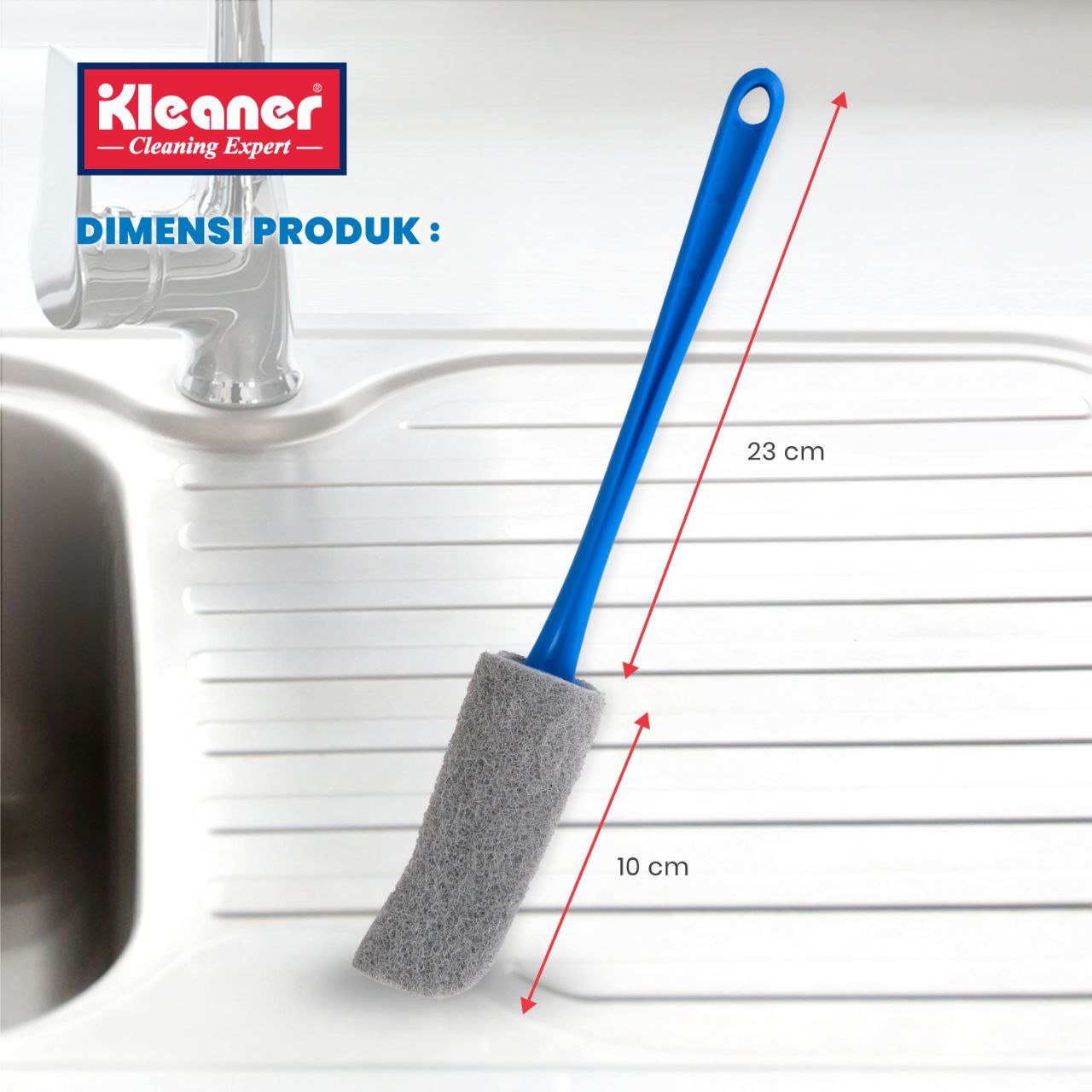 Cleaner dish brush with blue plastic handle - KD201