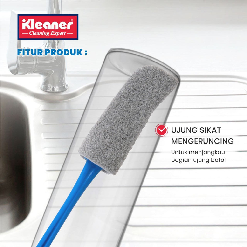 Cleaner dish brush with blue plastic handle - KD201