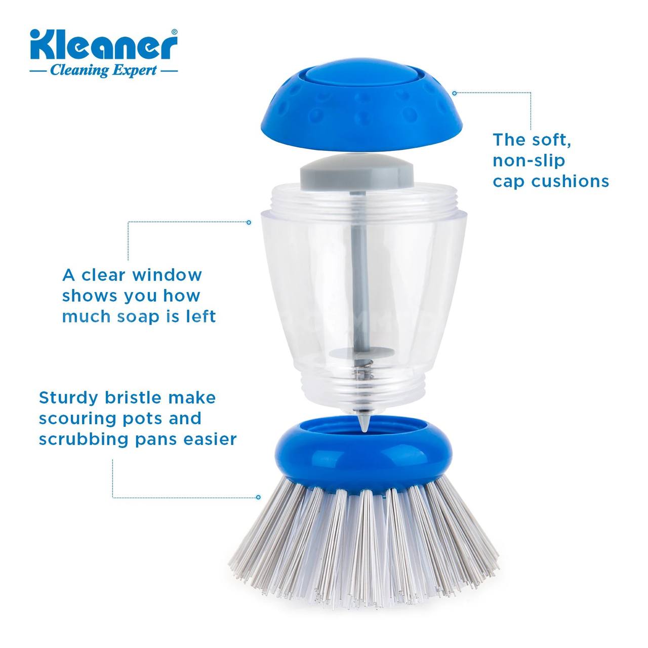 Cleaner Blue Plastic Dish Brush - KD2104