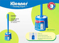 Toilet cleaning brush, 37 cm, blue plastic - GSD001