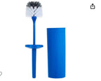 Toilet cleaning brush with holder (60*28 cm), blue plastic - GSD003
