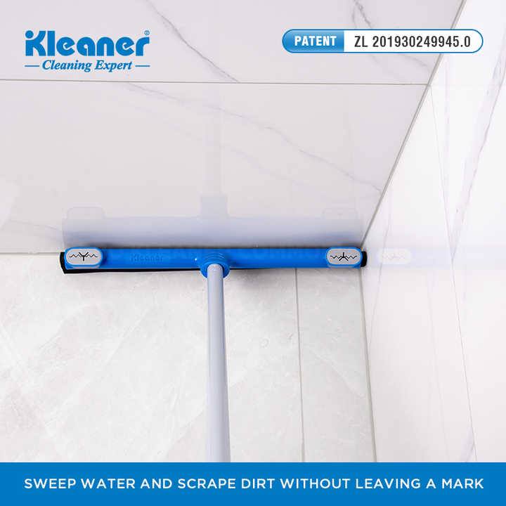 Floor cleaner 42 cm, blue plastic - GSK005