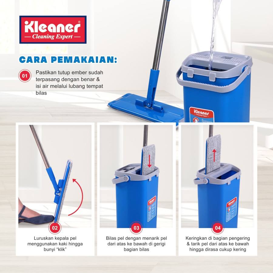 Blue plastic mop bucket cleaner - GST003