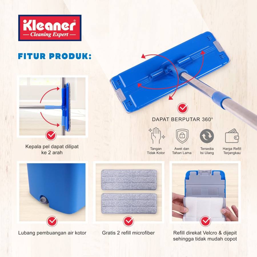 Blue plastic mop bucket cleaner - GST003