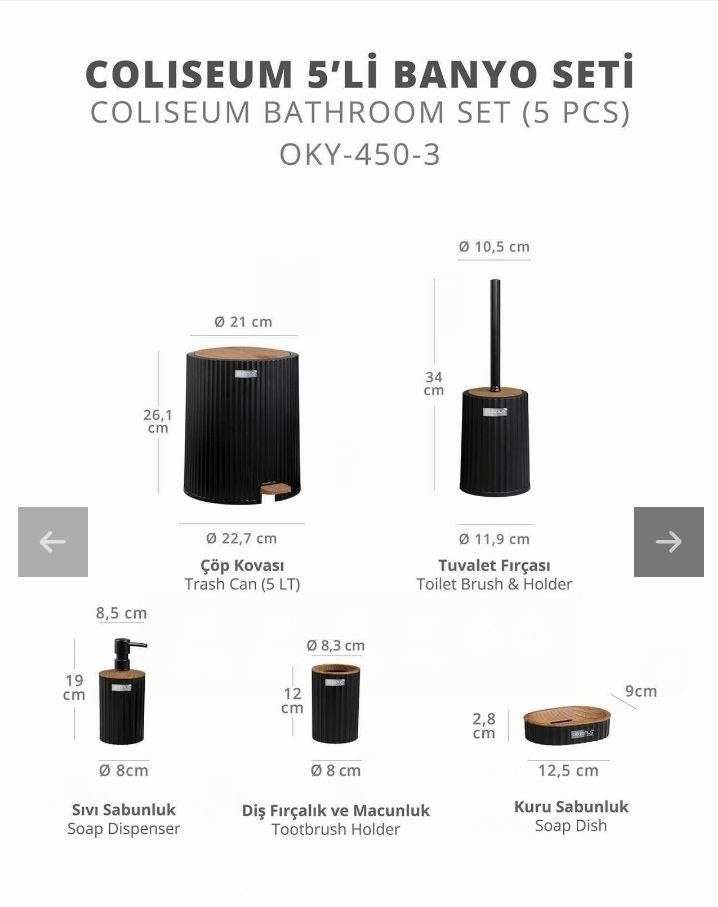 Turkish Okeanos 5-piece bathroom set
