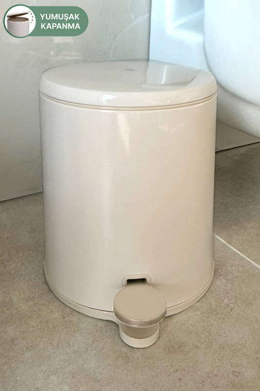 Cigo 3 LT Bathroom Kitchen Office Stainless Steel Trash  Can - Beige