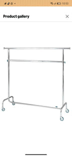 Clothes rack two levels silver