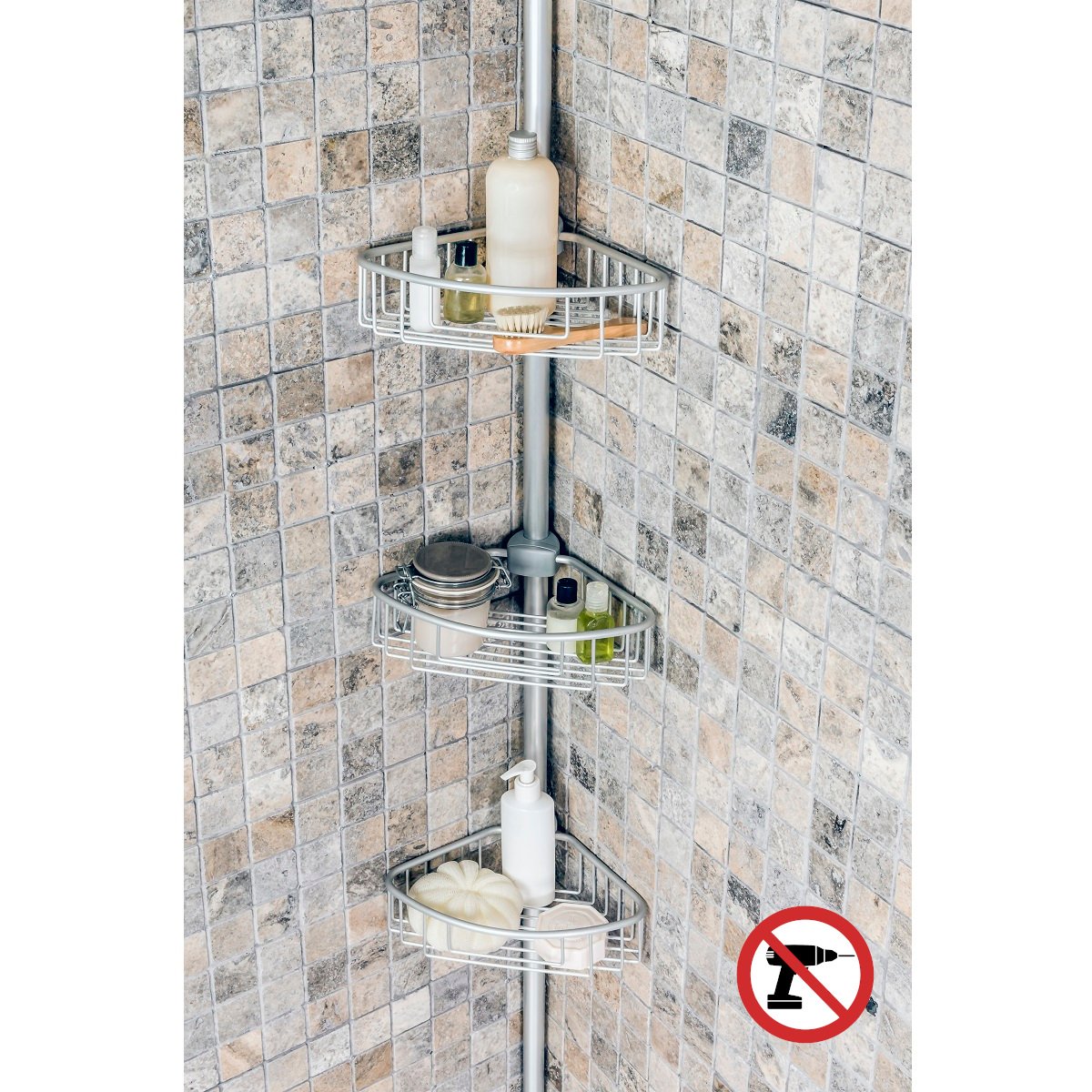 Bathroom Corner Set with Aluminum Shelf N40 Paloma Primanova